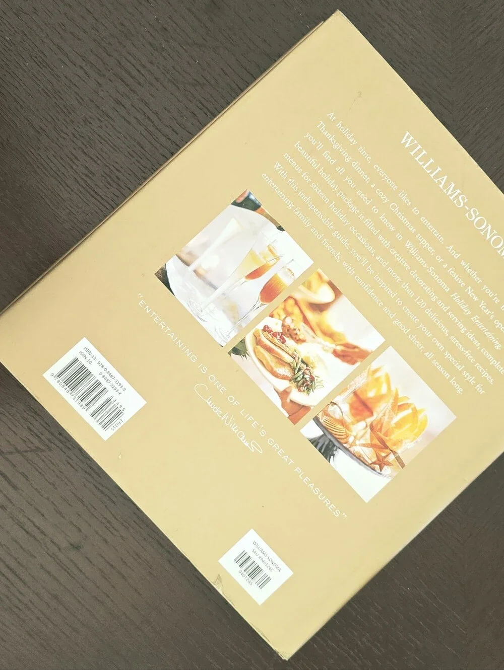 Williams Sonoma Holiday Entertaining Hardcover Cookbook Recipes & Hosting Ideas